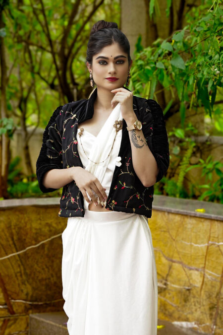 Shimmer Zari Fusion Saree